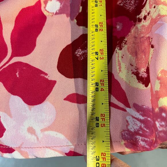 Catherines Women's Plus Size Breezeway Georgette Blouse Sweet Coral Floral 2X - Picture 7 of 8